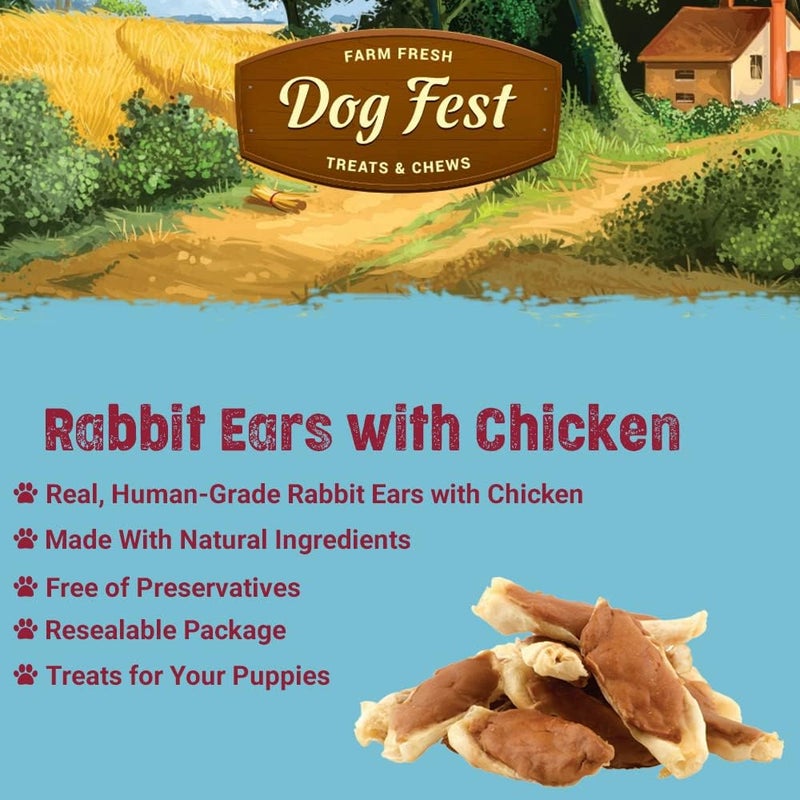 Dog Fest Rabbit Ears With Chicken For Puppies,Dog Treats - 90G (3.17Oz), Brown - Image 5