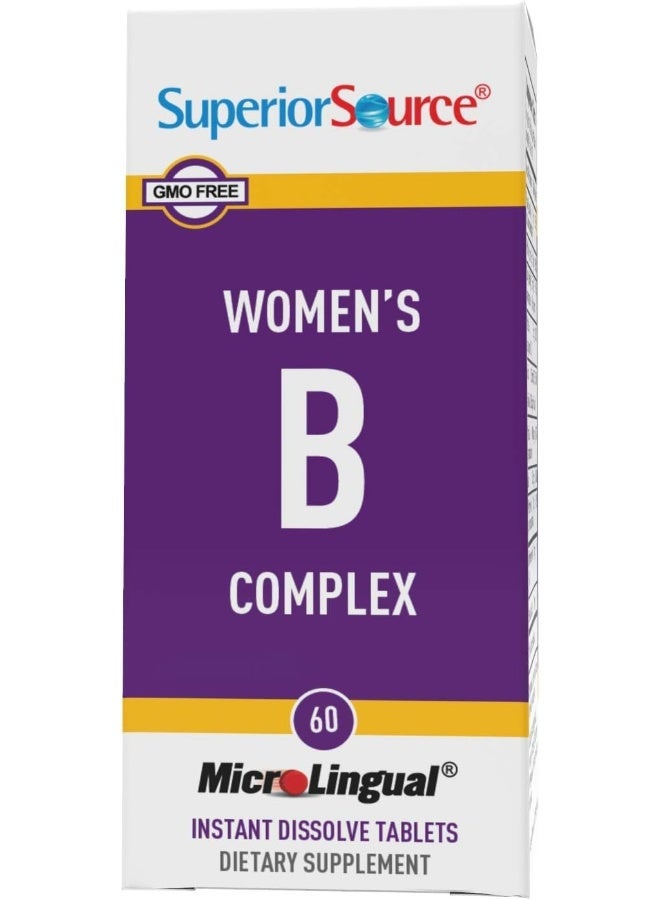 Superior Source Women?s B Complex - Energy Support Supplement for Women - Multivitamin with Vitamin B12, Vitamin B3 & More - B Vitamin Supplement Aids Heart Health - 60 Sublingual Dissolving Tablets - Image 5