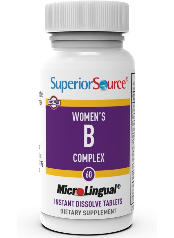 Superior Source Women?s B Complex - Energy Support Supplement for Women - Multivitamin with Vitamin B12, Vitamin B3 & More - B Vitamin Supplement Aids Heart Health - 60 Sublingual Dissolving Tablets - Image 3