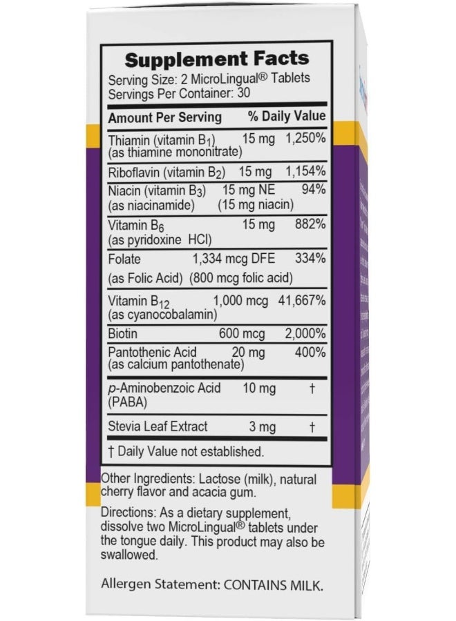 Superior Source Women?s B Complex - Energy Support Supplement for Women - Multivitamin with Vitamin B12, Vitamin B3 & More - B Vitamin Supplement Aids Heart Health - 60 Sublingual Dissolving Tablets - Image 4