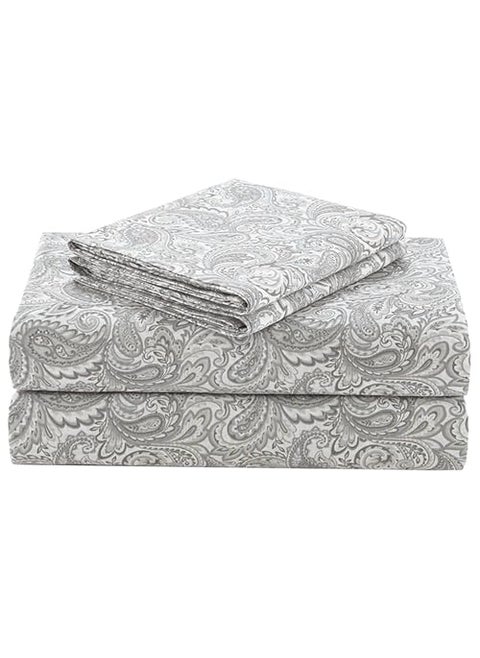 Comfort Spaces 100 Cotton Sheet Set Breathable Lightweight Soft with 14 Elastic Pocket Fits up to 16 Mattress All Season Cozy Bedding Matching Pillow Case Cal King Paisley Multi 4 Piece