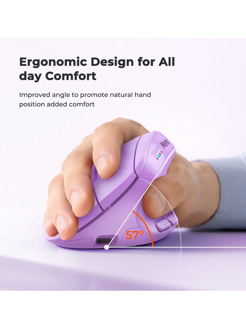 MEETION 2.4g & Bluetooth Dual-Mode Ergonomic Mouse BTM008 Ergonomic Prowess Enhanced Efficiency Multifaceted Connectivity - Image 3