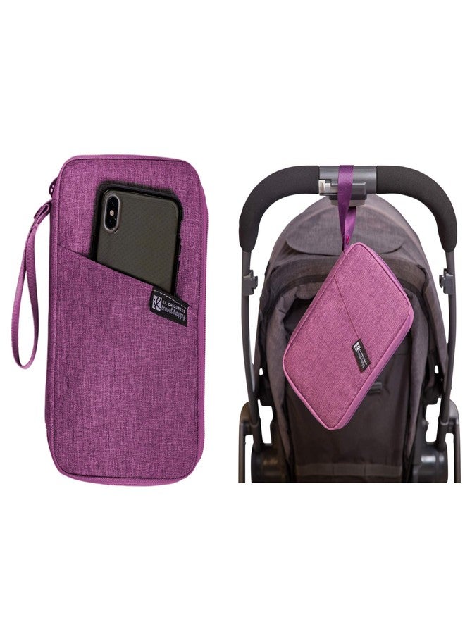 J.L. Childress Healthy Habits On-The-Go Clutch with Baby Wipes Case, Hand Sanitizer, Travel Tissues - Organize and Carry PPE - Baby Wipes Container - Travel Clutch and Organizer - Berry - Image 5