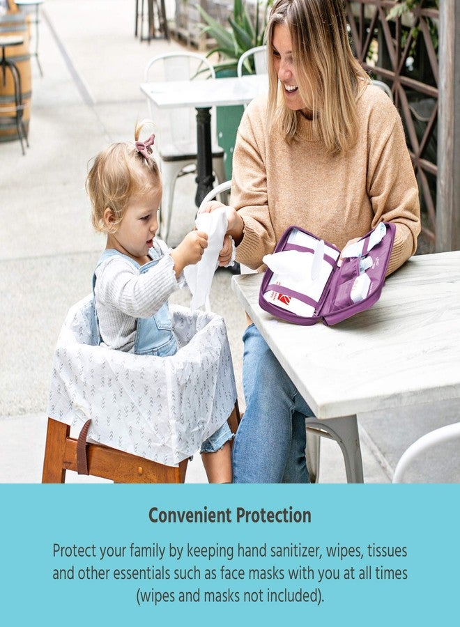 J.L. Childress Healthy Habits On-The-Go Clutch with Baby Wipes Case, Hand Sanitizer, Travel Tissues - Organize and Carry PPE - Baby Wipes Container - Travel Clutch and Organizer - Berry - Image 3