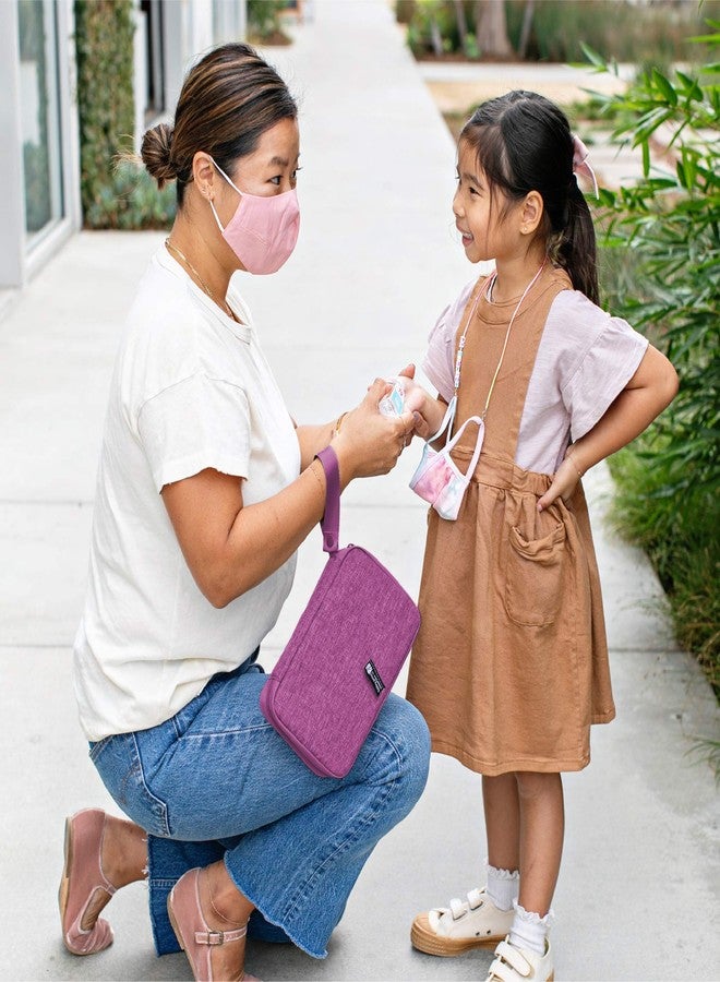 J.L. Childress Healthy Habits On-The-Go Clutch with Baby Wipes Case, Hand Sanitizer, Travel Tissues - Organize and Carry PPE - Baby Wipes Container - Travel Clutch and Organizer - Berry - Image 4