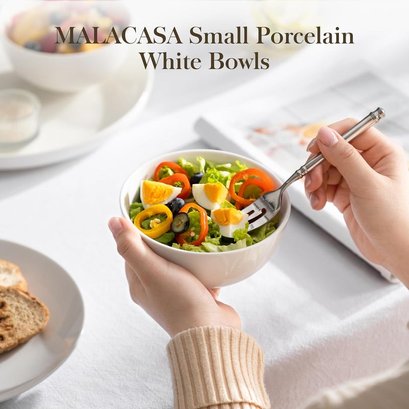 MALACASA Small Bowls Set of 8 14 OZ Compact Dessert Bowls Rice Bowls Set Ceramic Bowl for Ice Cream Soup Cereal Side Dishes Dishwasher  Microwave Safe Series REGULAR - Image 5