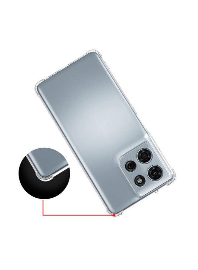 2 in 1 Motorola G75 5G Phone Case Cover & Screen Protector - Shockproof Clear Slim TPU Protective Phone Cover & Full Coverage Delicate Touch Tempered Glass Screen Protector for Motorola G75 5G - Image 4