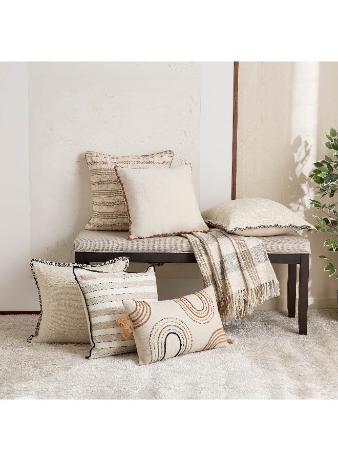 Home Box Arterra Border Embroidered Filled Cushion - 50x50 cm  - Image 4