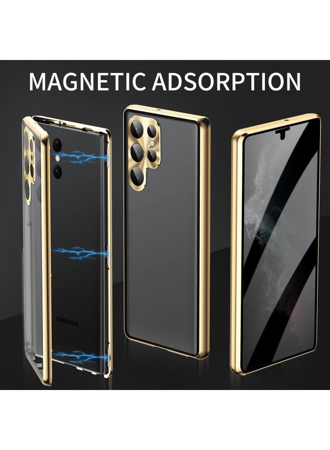 اس-توب جراب لهاتف Samsung Galaxy S24 Ultra 5G، جراب هاتف مغناطيسي معدني من الزجاج المقوى مع غطاء كامل للخصوصية - Image 5