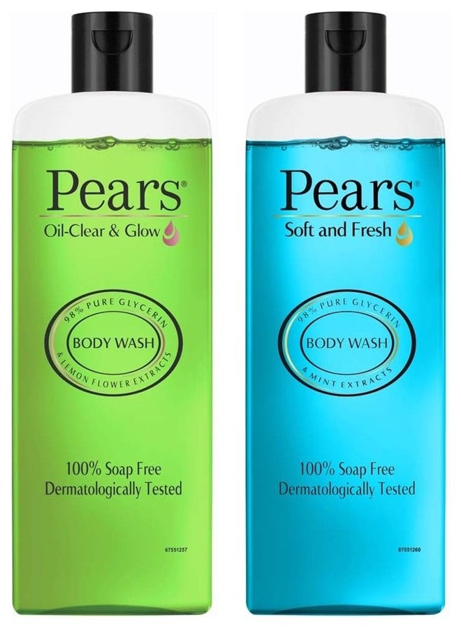 Pears Soft and Fresh Shower Gel, 250ml & Pears Oil Clear and Glow Shower Gel, 250ml - Image 1