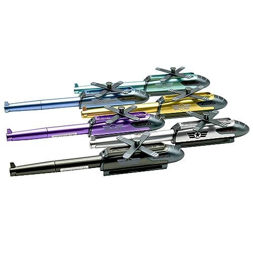 Lopenle 6 PCS Novelty Airplane Pens Unique Helicopter Shape Gel Pen with 12 Refills Cool Plane Themed Pen for Office School Home Party Birth Day Fun Stationery - Image 2