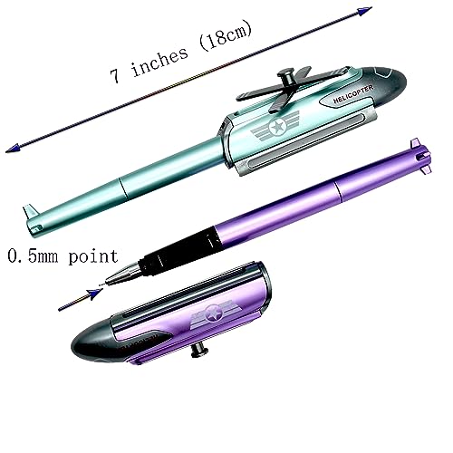 Lopenle 6 PCS Novelty Airplane Pens Unique Helicopter Shape Gel Pen with 12 Refills Cool Plane Themed Pen for Office School Home Party Birth Day Fun Stationery - Image 3