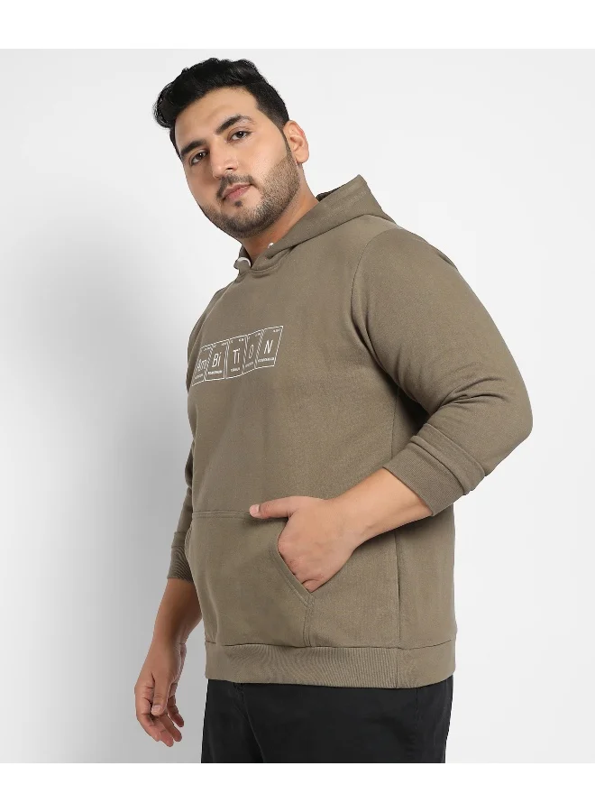 Instafab Plus Instafab Plus Men's Olive Green Ambition Hoodie With Kangaroo Pocket