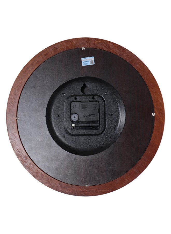 Hense Living Room Fashion Simple Clock Solid Wood Wall Clock Round Household Quartz Clock Hw13a 32cm - Image 4