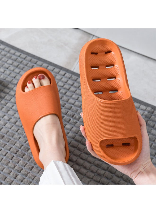 GUOLUOFEI Guoluofei Eva Slippers Non-slip Home Bathroom Shower Slippers Hollow Out Water Drainage Men Women Summer Orange 38-39  - Image 1