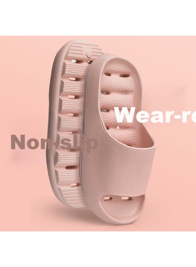 GUOLUOFEI Guoluofei Eva Slippers Non-slip Home Bathroom Shower Slippers Hollow Out Water Drainage Men Women Summer Orange 38-39  - Image 3