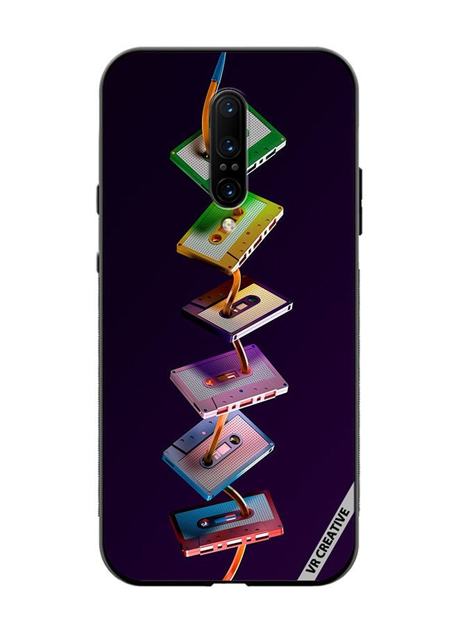 VR CREATIVE Protective Case Cover For OnePlus 7 Pro Cassette Tape Design Multicolour - Image 1