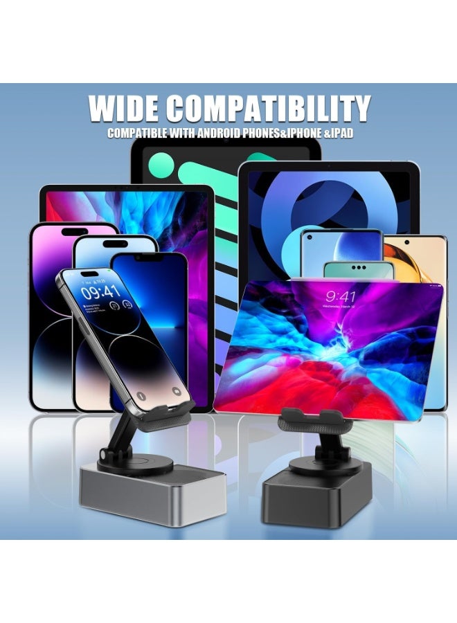 Induction speaker, 4-in-1 mobile phone holder with wireless Bluetooth speaker, high-definition surround sound and LED color-changing lights, 360° foldable design suitable for iPhone/Android/tablet–suitable for home, office or outdoor use, it is a great gift for boys and girls - Image 5