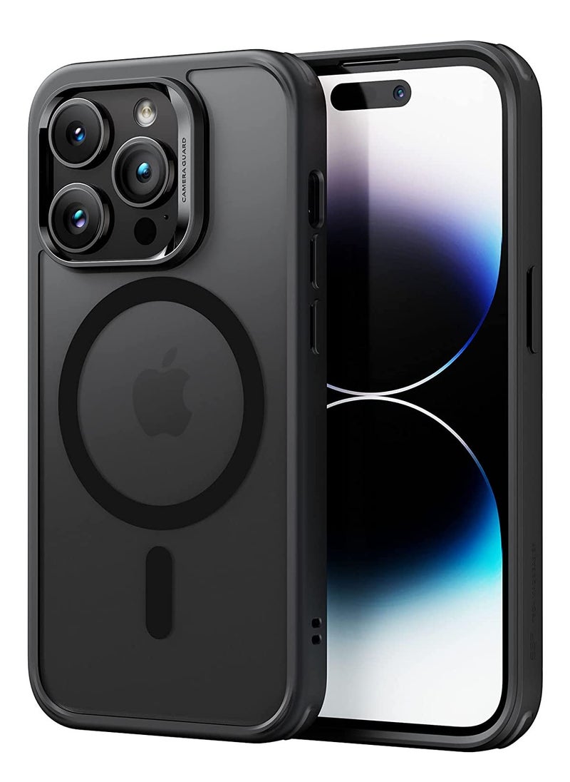 Gravity iPhone 14 Pro Max Case, MagSafe Phone Case Supports Magnetic Wireless Charging, Shockproof Military-Grade Protection, Scratch-Resistant Back, Classic Hybrid Cover for iPhone 14 Pro Max, Black - Image 1