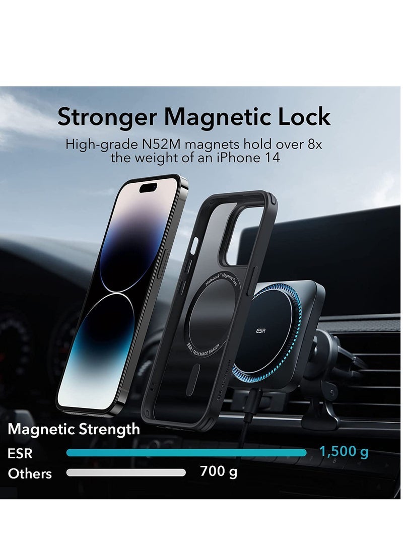 Gravity iPhone 14 Pro Max Case, MagSafe Phone Case Supports Magnetic Wireless Charging, Shockproof Military-Grade Protection, Scratch-Resistant Back, Classic Hybrid Cover for iPhone 14 Pro Max, Black - Image 4