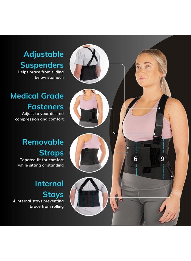 BraceAbility BraceAbility Work Back Brace - Industrial Lower Back Pain Protection Belt for Men and Women in Construction, Moving, Warehouse Jobs - Removable Suspender Shoulder Straps for Heavy Lifting Safety (XL)  - Image 4