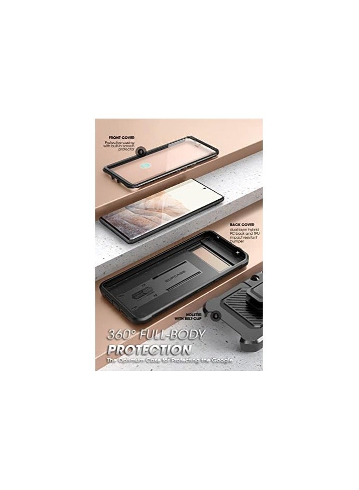 SUPCASE [Unicorn Beetle Pro] Case Designed For Google Pixel 7 5G Rugged Holster Case with Screen Protection with built-in Screen Protector - Black - Image 2