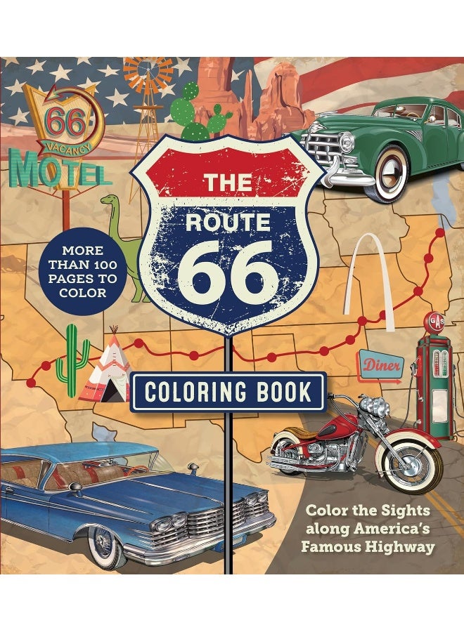 The Route 66 Coloring Book: Color the Sights Along America's Famous Highway - More Than 100 Pages to Color  - Image 1