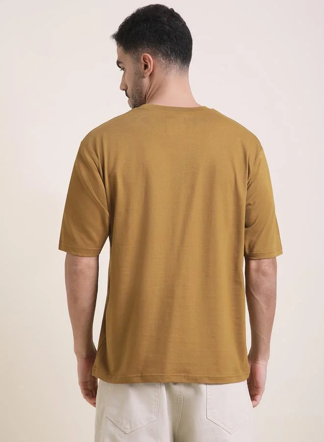 Difference of Opinion Men Oversized Crew Neck Printed T-Shirt