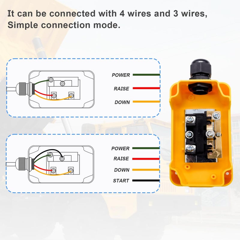 mxuteuk Dump Trailer Remote Control Switch 12V DC Trailer Up and Down Control Switch for Lift Gate Truck Tipper Trailer Hoist G018 - Image 2