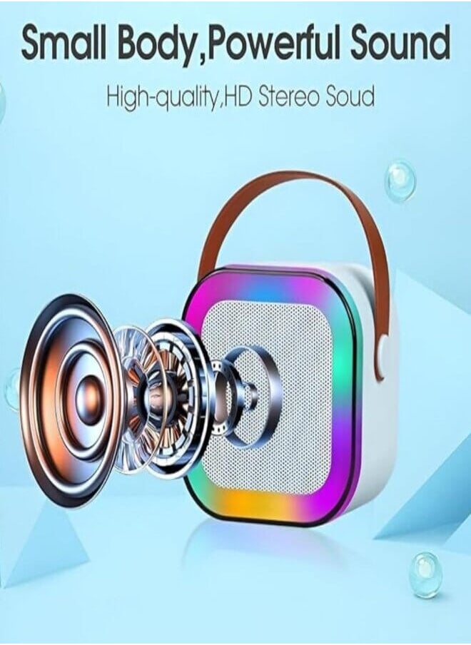 Colorful Bluetooth Speaker with Karaoke Mic System for Home Singing Magic Ai Voice Changer Portable Mini Wireless Speaker with Mike for House Parties…