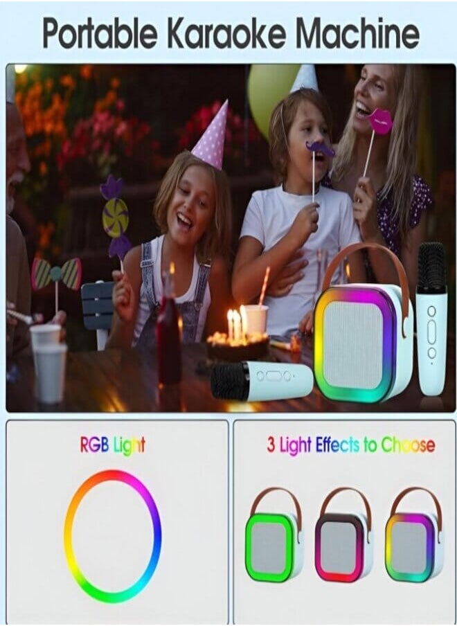Colorful Bluetooth Speaker with Karaoke Mic System for Home Singing Magic Ai Voice Changer Portable Mini Wireless Speaker with Mike for House Parties…