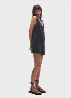 TOPSHOP Button Down Pocket Detail Playsuit  - Image 4