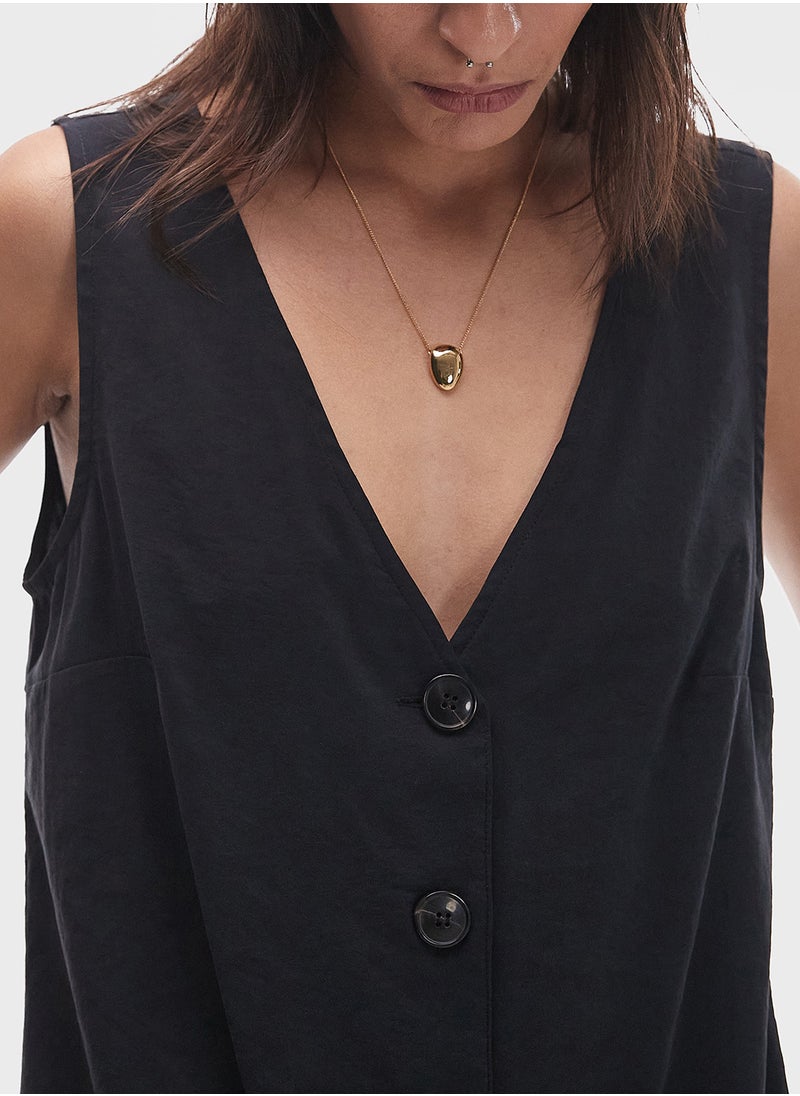 TOPSHOP Button Down Pocket Detail Playsuit  - Image 3