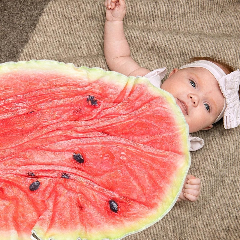 ABOOFAN Watermelon Print Flannel with Cap, Newborn Swaddle Wrap and Boys, Soft Lightweight Nursery Throw Wrap for Sleep and Travel - Image 4