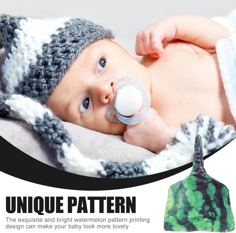 ABOOFAN Watermelon Print Flannel with Cap, Newborn Swaddle Wrap and Boys, Soft Lightweight Nursery Throw Wrap for Sleep and Travel - Image 3