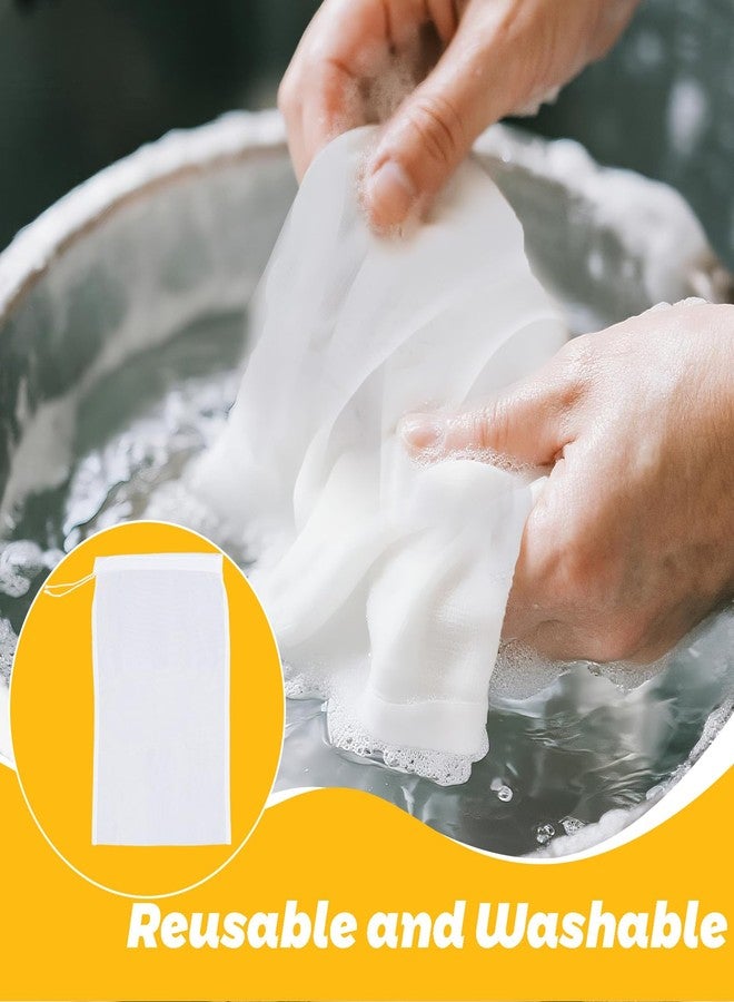 yeabwps 6 Pcs Nut Milk Bag Strainer 12 x 8 Inch Reusable 200 Mesh Fine Nylon Cheesecloth Straining Bags with Drawstring for Juicing, Coffee, Yogurt, Cheese, Tofu, Tea & Fruit Juice(6, 12 x 8 Inch) - Image 3