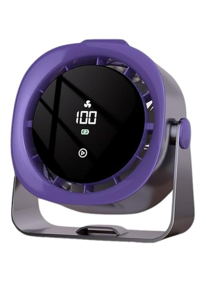 Beauenty Table Fan,Wall Mounted USB Desk Fan,Quiet,100 Speeds,4000mAh Battery,Adjustable Head,Smart Digital Display,Travel Portable Fan for Bedroom,Office Travel Camping Kitchen Home (Gray purple) - Image 1