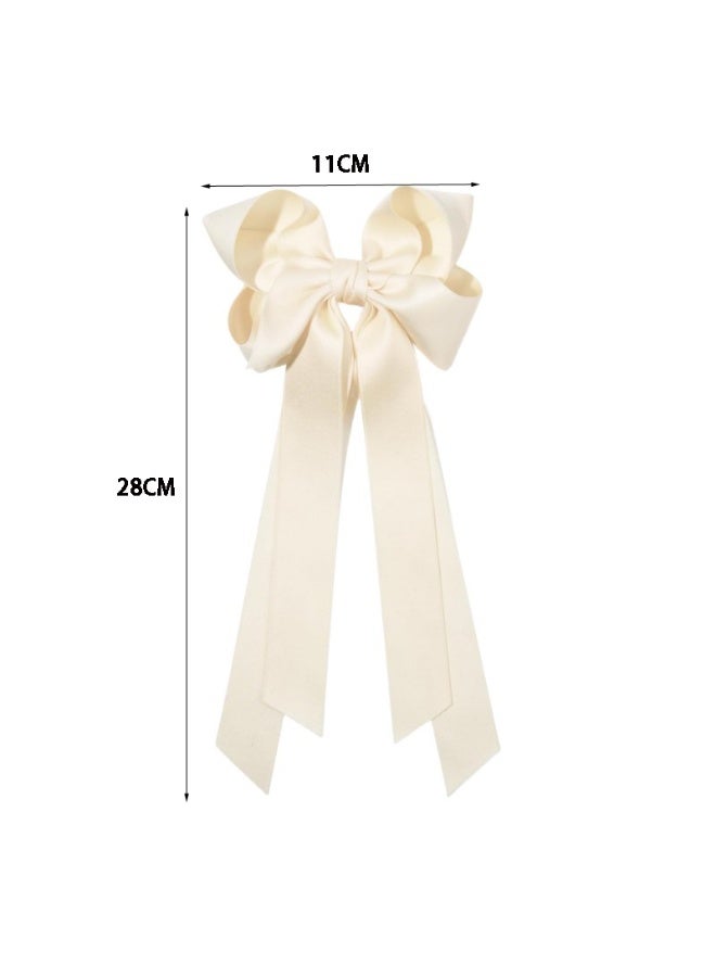 2Pcs Big Bow Hair Clips Knotted Bowknot Spring Snap Barrettes Hair Clips with Long Ribbon for Women Girls - Image 5