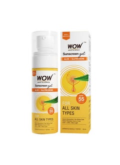 WOW Skin Science Sunscreen Gel For All Skin Types Spf 55 Pa++++ With Glutathione & Aloe Vera Extract Lightweight Quick Absorbing No White Cast Uva & Uvb Protection 50 Ml  - Image 1