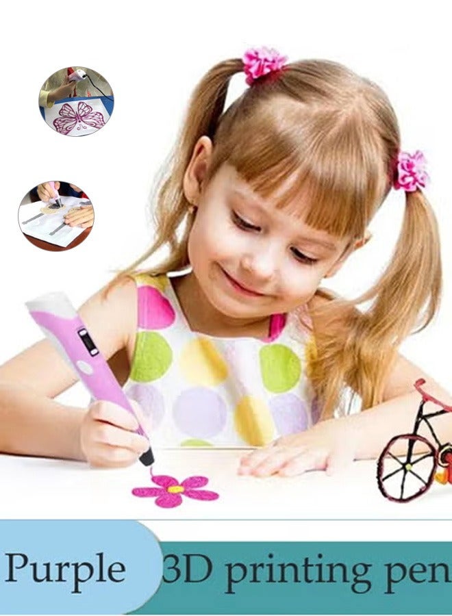 Generic 3D Printing Pen Cute Doodle Arts Craft Drawing USB Pen Set Education RBT Starter Kit Kids Toy    Generation Smart Children's Gift Three-Dimensional Painting Creative Room Temperature Pen + 3D Printi  - Image 1