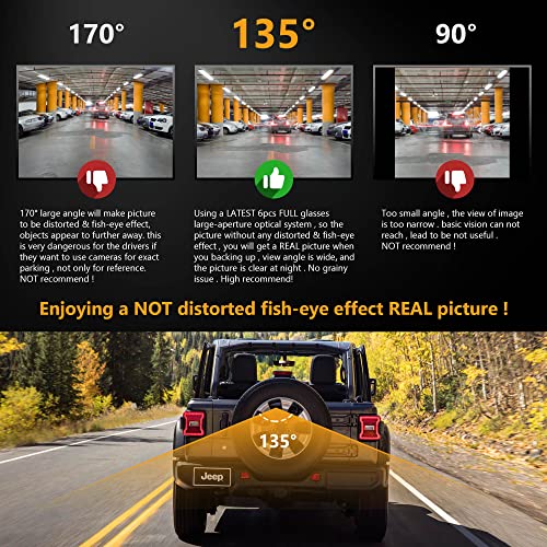 NATIKA Backup Camera for 2007-2018 Jeep Wrangler JK: Starlight Night Vision 720P AHD and TVI Waterproof HD Spare Tire Mount Backup Reverse Rear View Camera for Jeep Wrangler JK 2007-2018 - Image 4