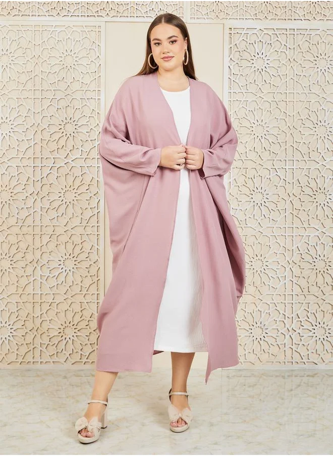 ستايلي Oversized Textured Maxi Length Kimono