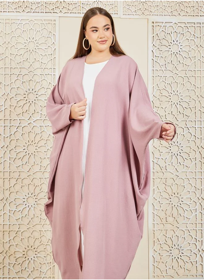 ستايلي Oversized Textured Maxi Length Kimono