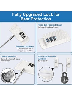 واي آند دي Window Safety Locks Refrigerator Lock Combination for Children Adhesive Freezer Child Safe Kid Cabinet Door Adults Fridge 2 Pack  - Image 4
