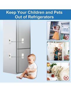 واي آند دي Window Safety Locks Refrigerator Lock Combination for Children Adhesive Freezer Child Safe Kid Cabinet Door Adults Fridge 2 Pack  - Image 3