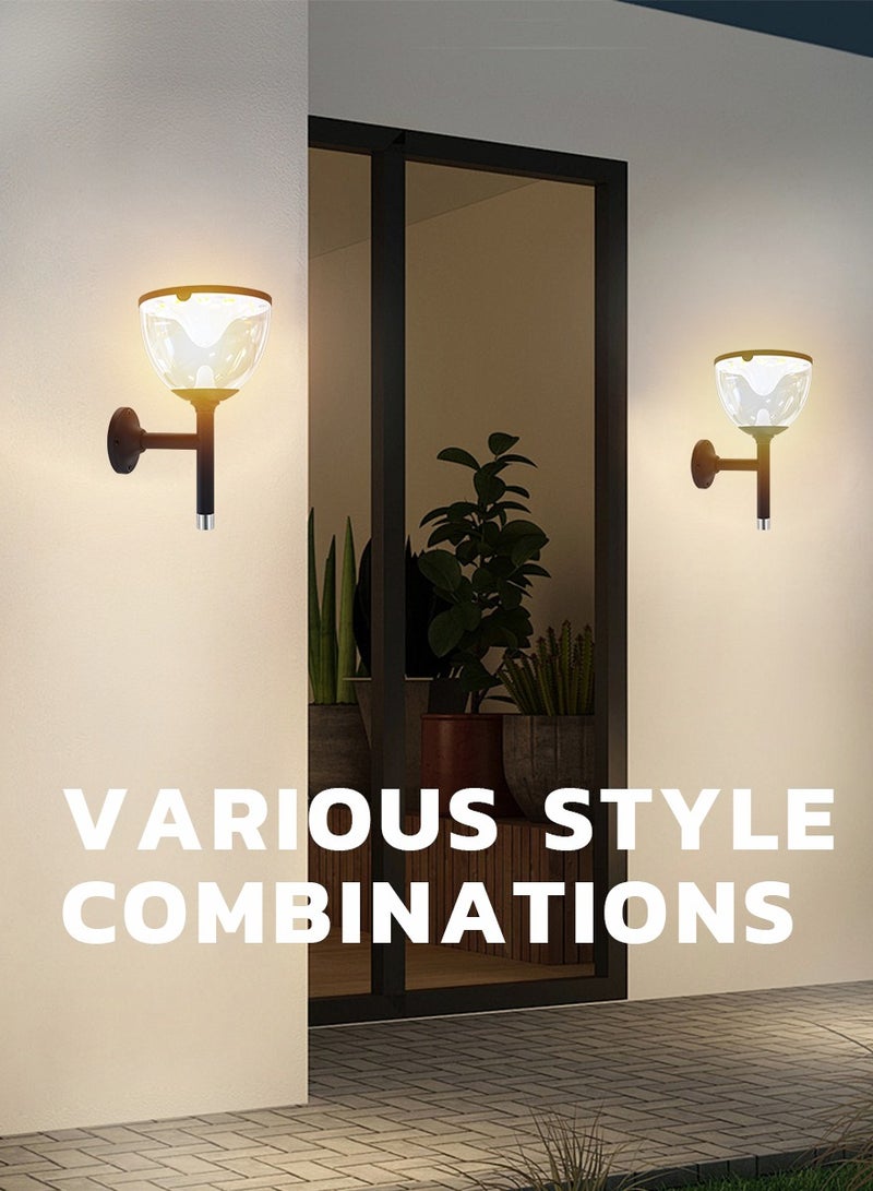 Vmax Modern Solar LED Wall Light – with 360° Coverage for Indoor & Outdoor Security – 20Cm Tall/19Cm Clear Dome – 3 Color Temperature Change – Warm/Natural/Cool White Light – For Home Office Garden - Image 4