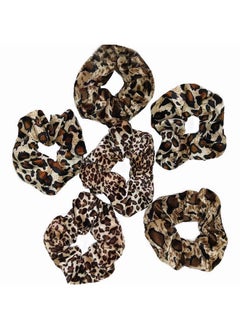TUICARE 6 Pcs Scrunchies For Hair Cheetah Print Hair Ties Scrunchie Animal Print Velvet Leopard Bow Women Lepord Large Clips For Thick Hair 3 Styles Large  - Image 1