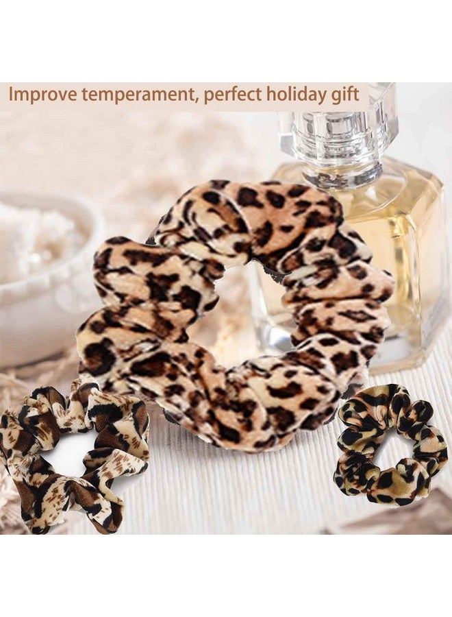 TUICARE 6 Pcs Scrunchies For Hair Cheetah Print Hair Ties Scrunchie Animal Print Velvet Leopard Bow Women Lepord Large Clips For Thick Hair 3 Styles Large - Image 5