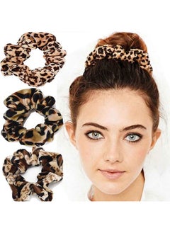TUICARE 6 Pcs Scrunchies For Hair Cheetah Print Hair Ties Scrunchie Animal Print Velvet Leopard Bow Women Lepord Large Clips For Thick Hair 3 Styles Large  - Image 3