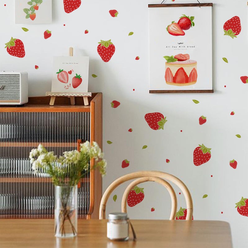 Arawat Strawberry Decor 8 Sheets / 184pcs Strawberry Stickers for Kitchen Bathroom Bed Room Decords Decor - Image 5